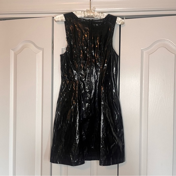 Vintage Lip Service Black Polyurethane Mini Dress Sz S Punk Goth Dark Vamp Rock - Picture 6 of 8